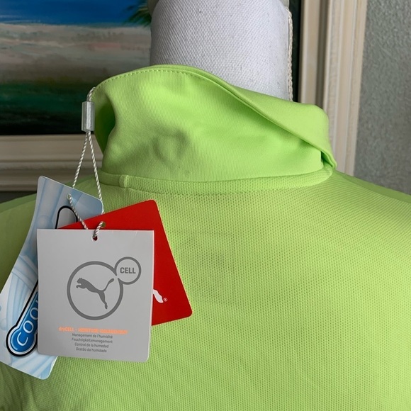 Puma Dry Cell Gold Polo Shirt Short Sleeve Neon Size XS - Picture 16 of 17